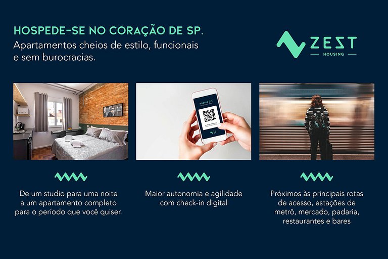 Zest Cardeal - 43 - 400m do Metrô Faria Lima